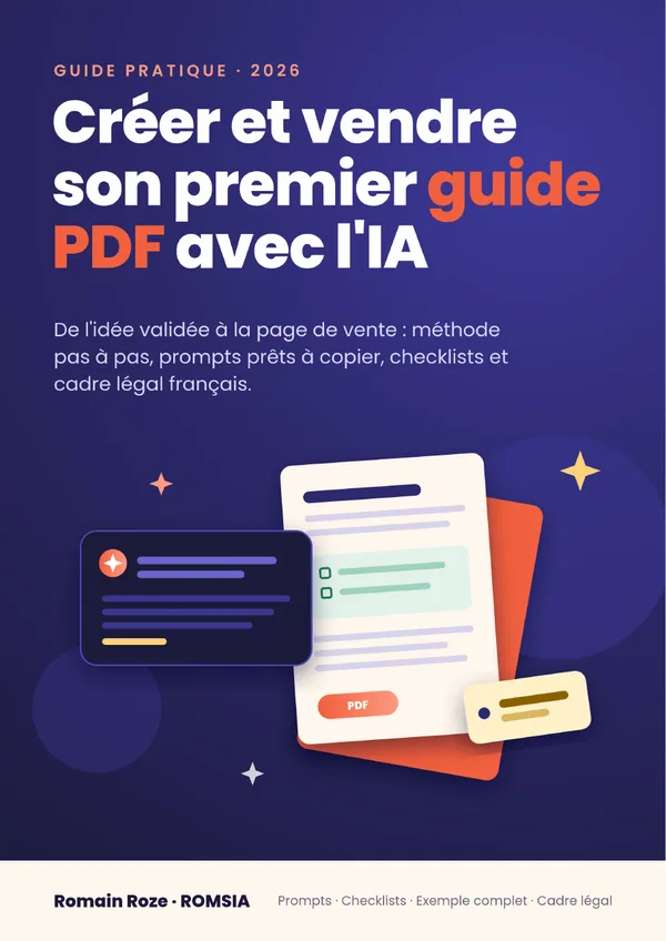 Couverture du guide Créer et vendre son premier guide PDF avec l'IA